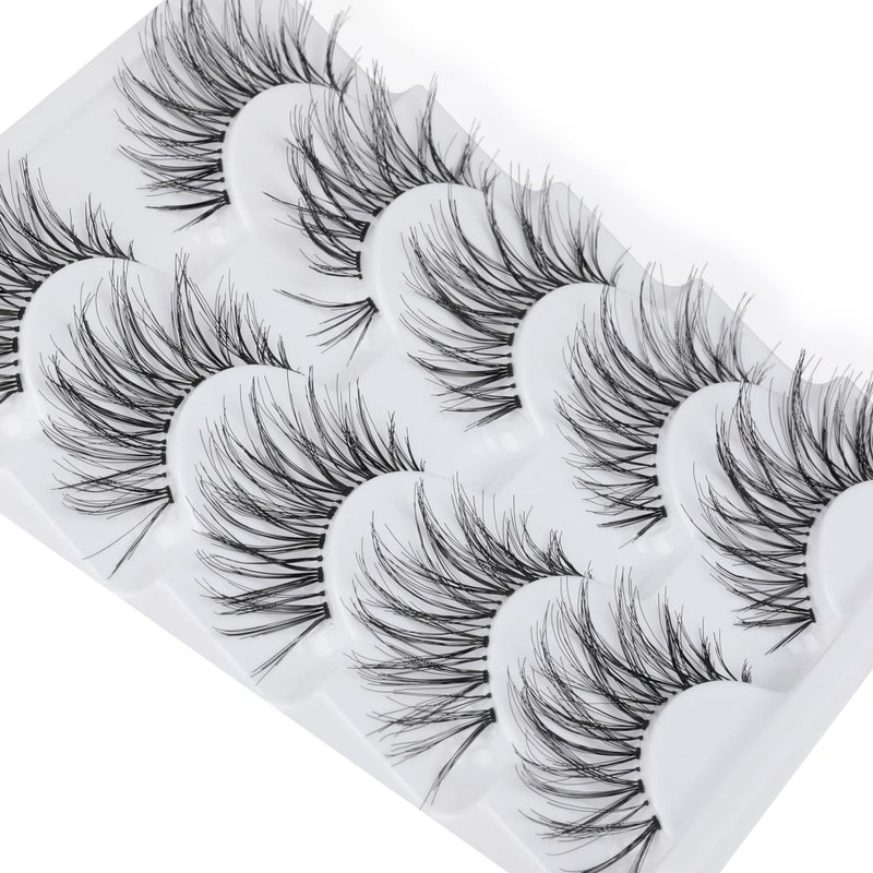 LANFLOWER False Eyelashes Glamour Fake Lashes Reusable Handmade (5 Pairs) - Image 3